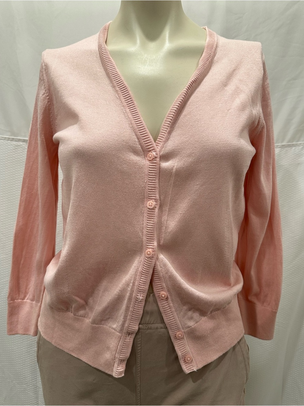 Banana Republic Pale Pink V-Neck Button Cardigan